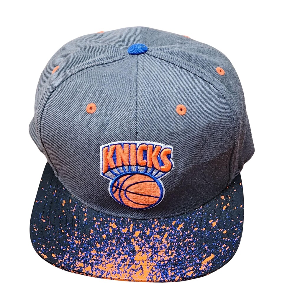 New York Knicks Hat Cap Snap Back Mens Splatter NBA Basketball Mitchell & Ness